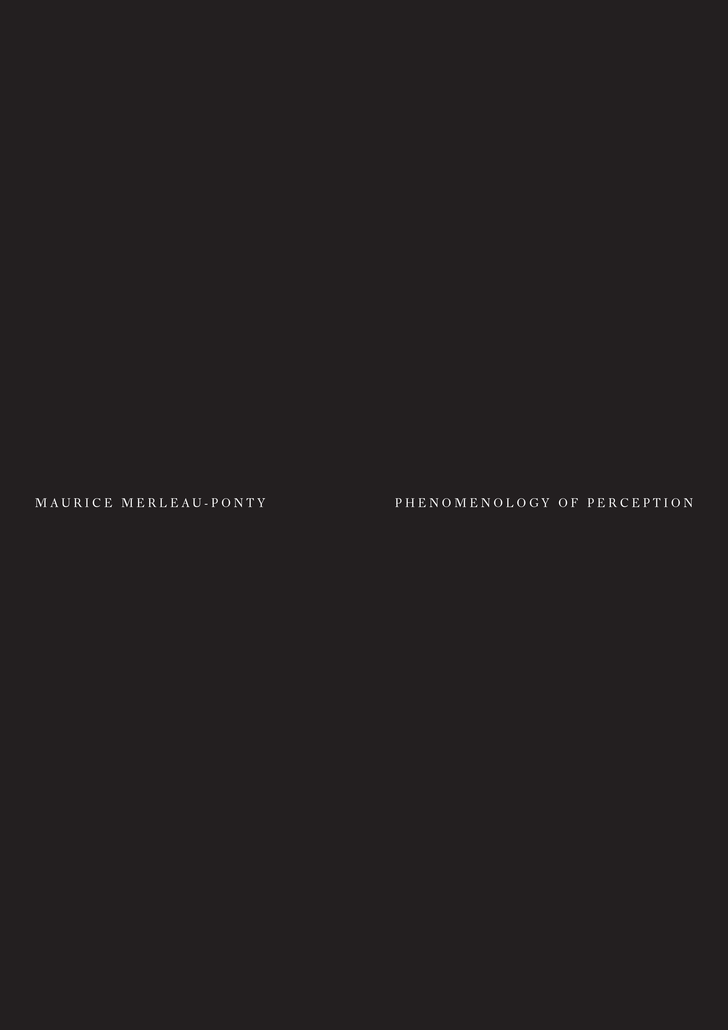Phenomenology of Perception